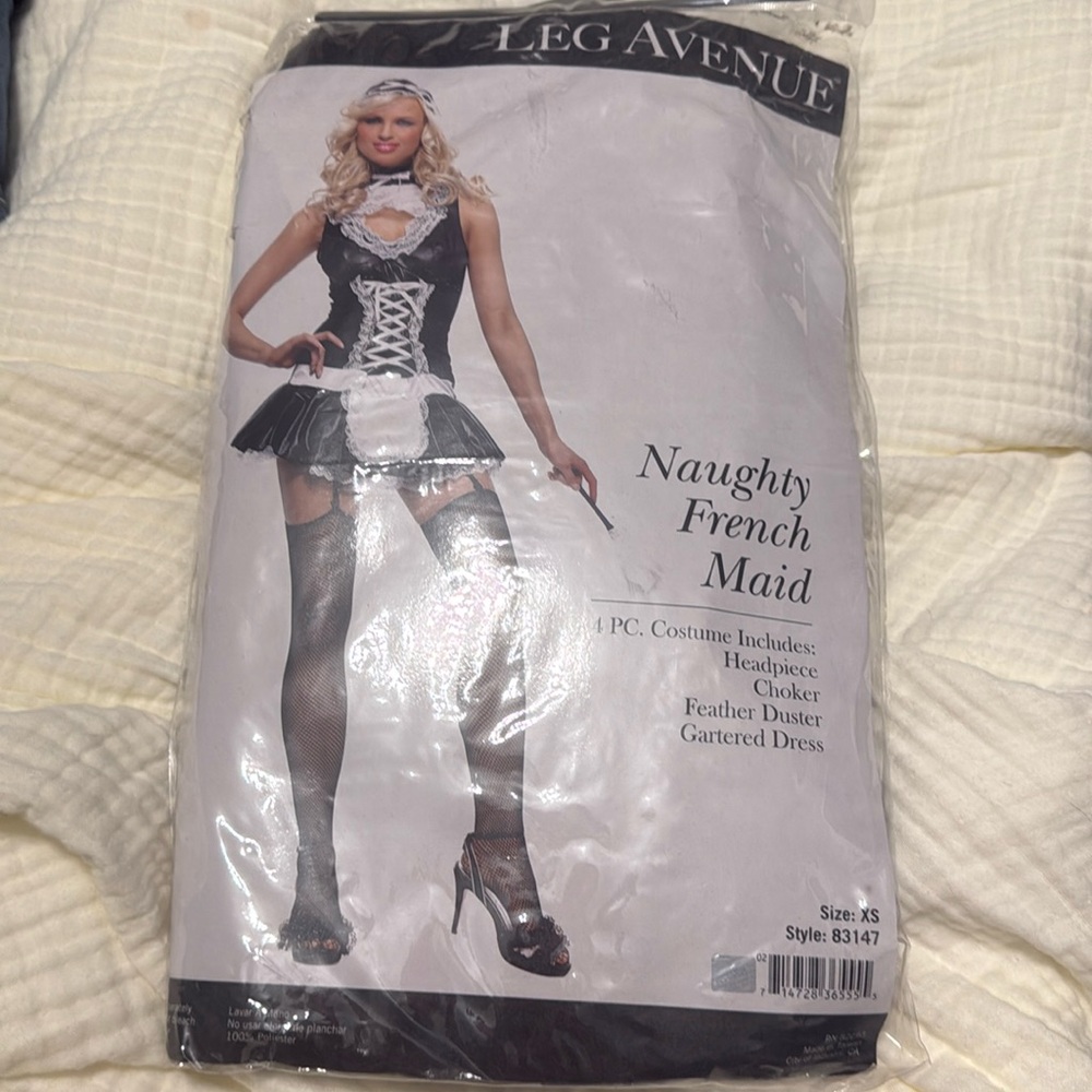Naughty French Maid Halloween Costume New Size XS
